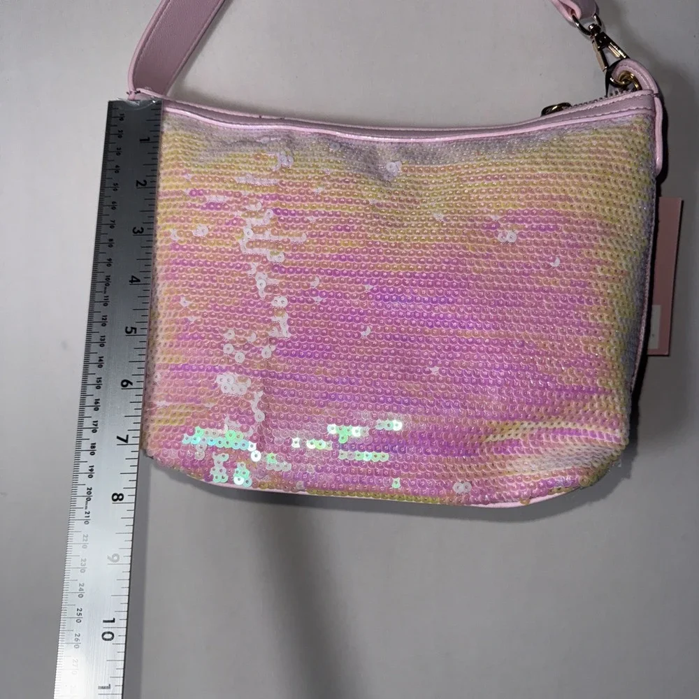 NWT Juicy Couture Women's Blank Canvas Hobo Handbag Light Pink‎ Sequins